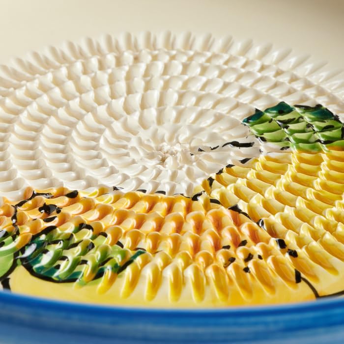 evergrate Keramikreibe Dipschale im Motiv Melissa mit Küchenpinsel und Rezeptheft, Melissa