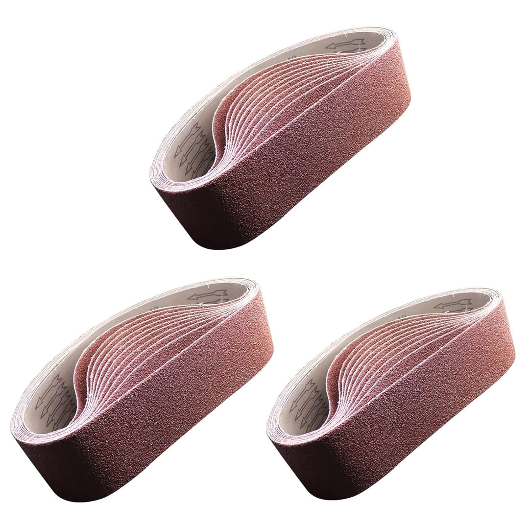 30 Stück Schleifbänder 75x533 mm, je 5 Stück x Körnung 60/80/120/180/240/400, Profi Schleifpapier Sc