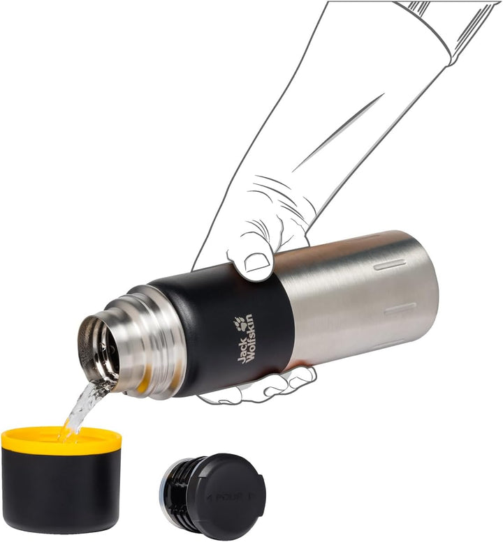 Jack Wolfskin Unisex – Erwachsene Kolima Thermosflasche, Black, One Size