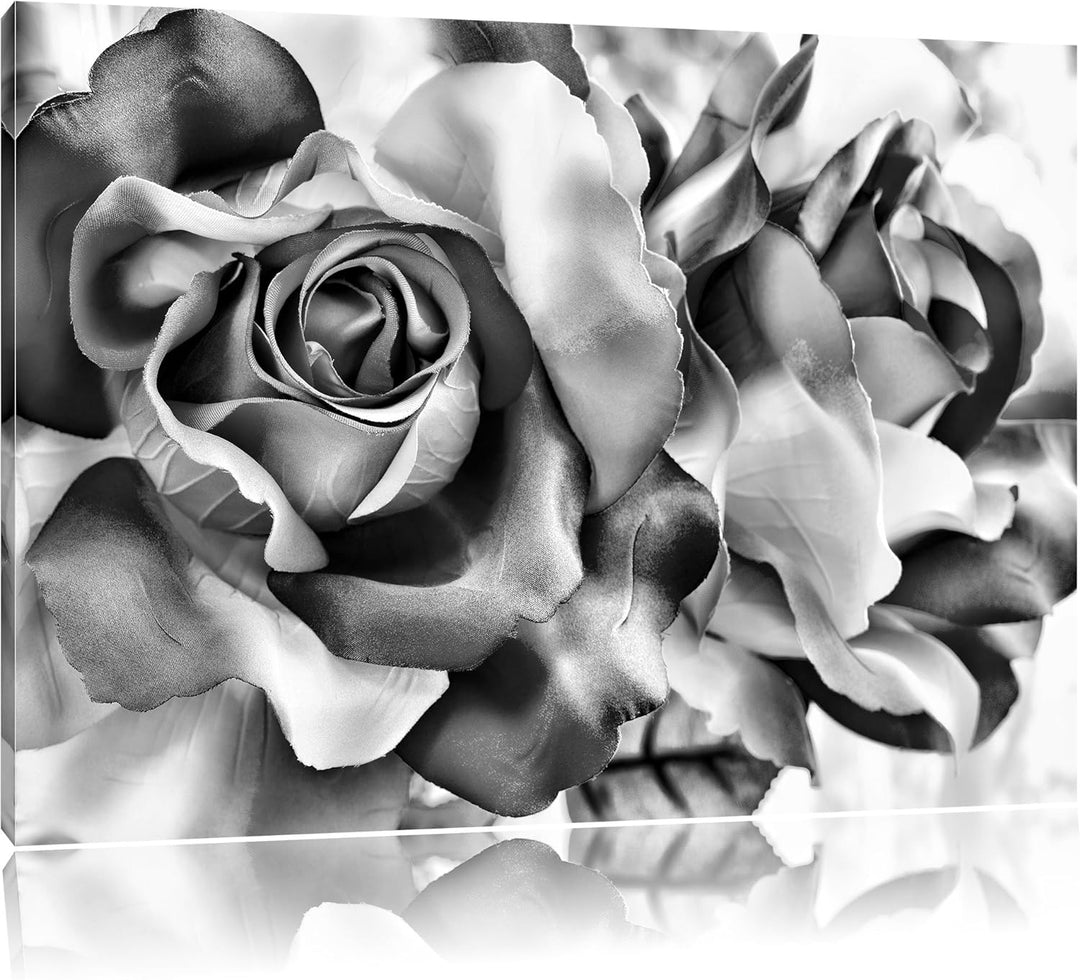 Pixxprint Kunterbunte Rosen / 100x70cm Leinwandbild bespannt auf Holzrahmen/Wandbild Kunstdruck Deko