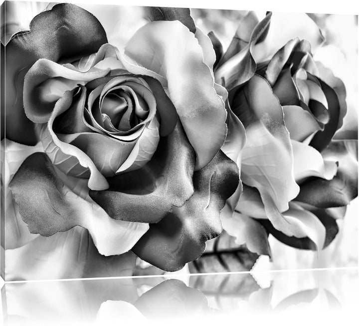 Pixxprint Kunterbunte Rosen / 100x70cm Leinwandbild bespannt auf Holzrahmen/Wandbild Kunstdruck Deko