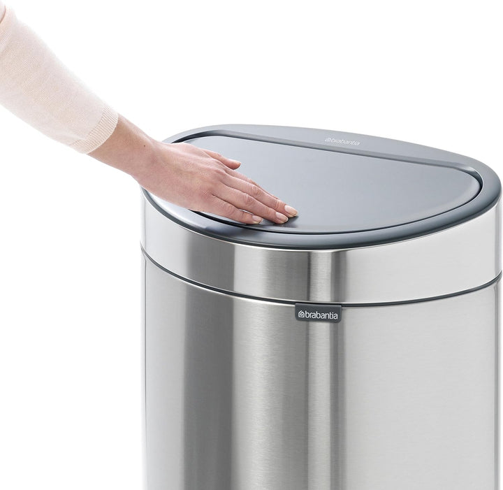 Brabantia Touch Bin New mit herausnehmbaren Kunststoffeinsatz, Matt Black, 40 L