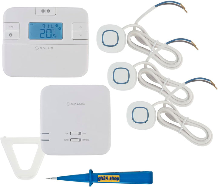 SmartHome Heizung Einzelraumregelung Digitaler Funk Raumthermostat mit Empfänger und 3 Stück Stellan