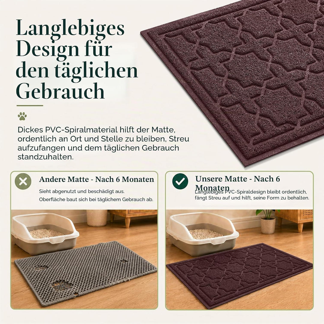 Yimobra Strapazierfähige Katzenstreumatte XL Jumbo 90 x 120 cm, einfach zu reinigen, rutschfest, was