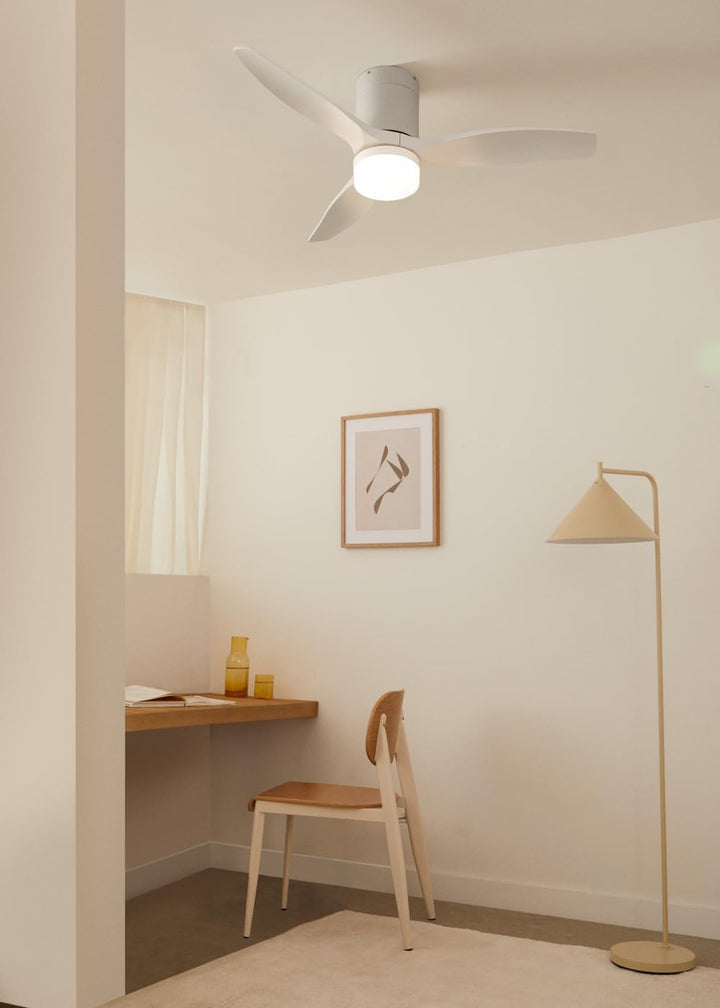 CREATE / WINDCALM S/Deckenventilator ABS mit Beleuchtung Weiss mit WLAN und Fernbedienung / 40W, lei