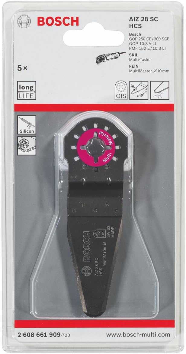 Bosch Professional 5x Universalfugenschneider AIZ 28 SC (für weiches Material, Zubehör Multifunktion