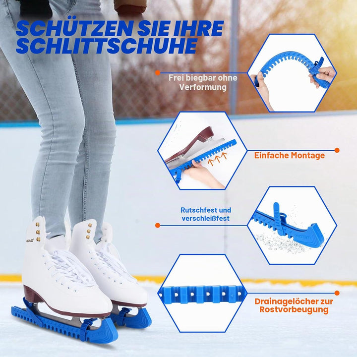 BOOSTEADY Schlittschuhschutz Verstellbarer Spatenschutz Kufenschoner für Eishockeyschlittschuhe Schl