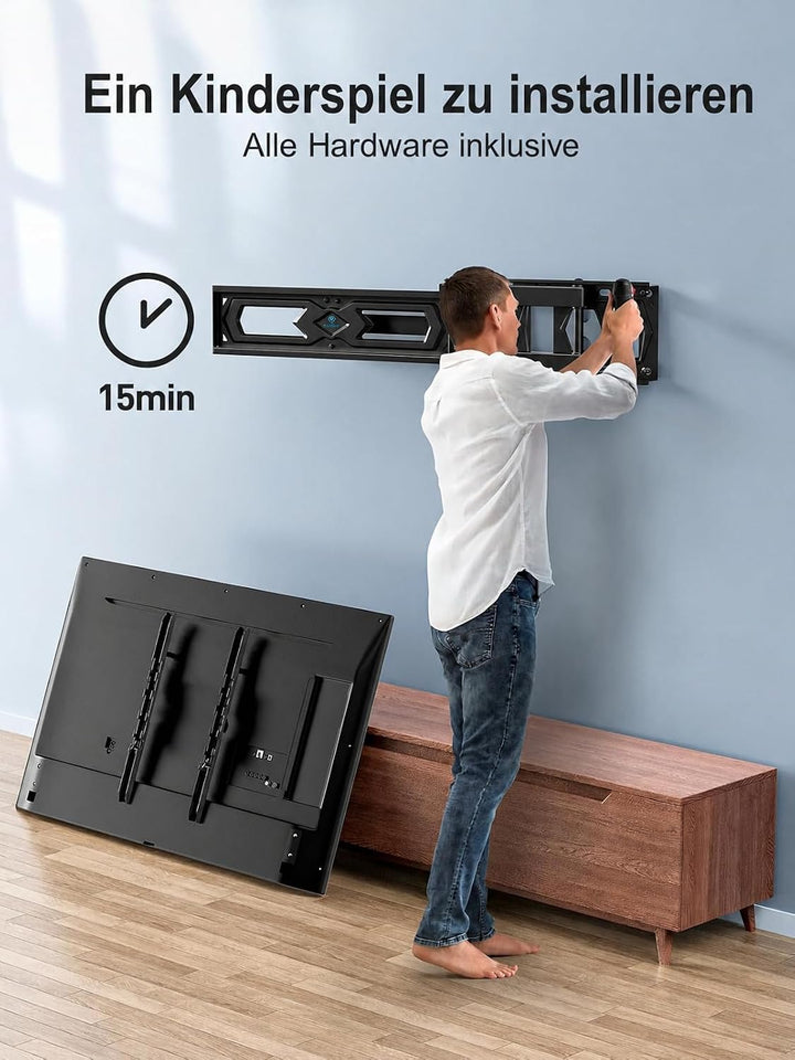 PERLESMITH TV Wandhalterung, Schwenkbare Neigbare TV Halterung für 26-60 Zoll Flach &amp; Curved Fernseh