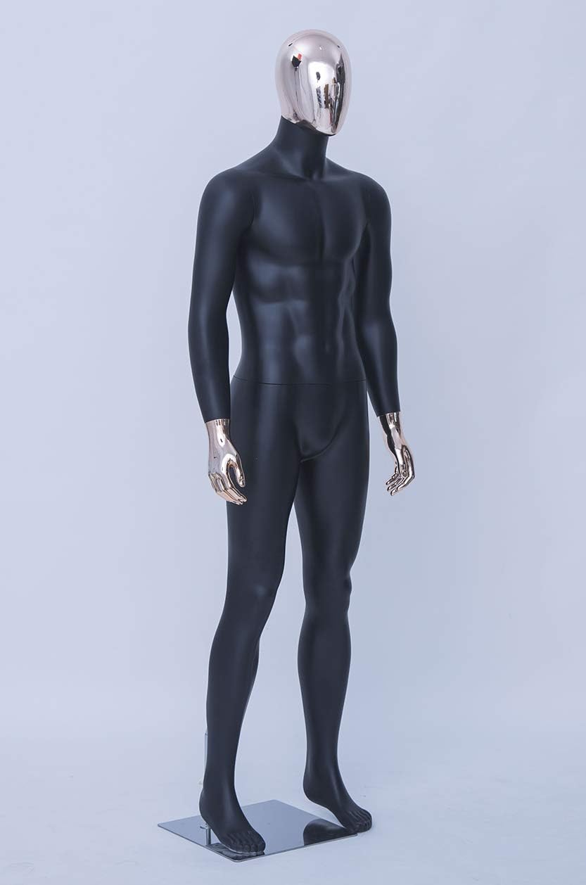 Eurohandisplay schöne abstrakte schwarz Matt lackierte Schaufensterpuppe DM1-8D Galvanik Kopf und Hä