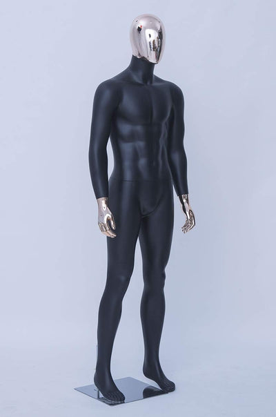 Eurohandisplay schöne abstrakte schwarz Matt lackierte Schaufensterpuppe DM1-8D Galvanik Kopf und Hä