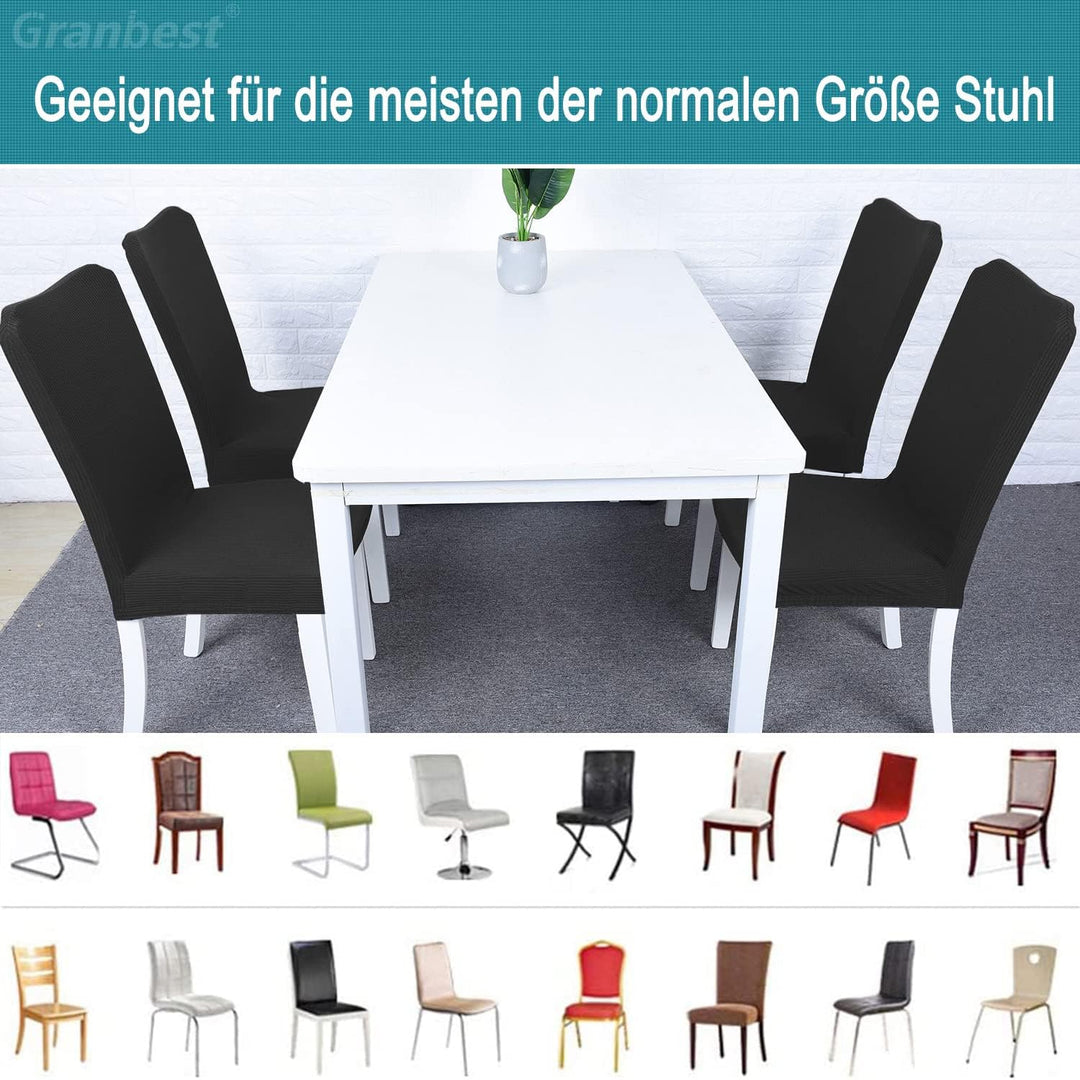 Granbest Premium Wasserdicht Esszimmerstuhl Abdeckungen Satz Von 6, Elastische Hohe Zurück Stuhlhuss