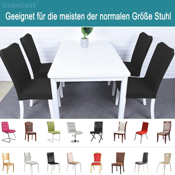 Granbest Premium Wasserdicht Esszimmerstuhl Abdeckungen Satz Von 6, Elastische Hohe Zurück Stuhlhuss