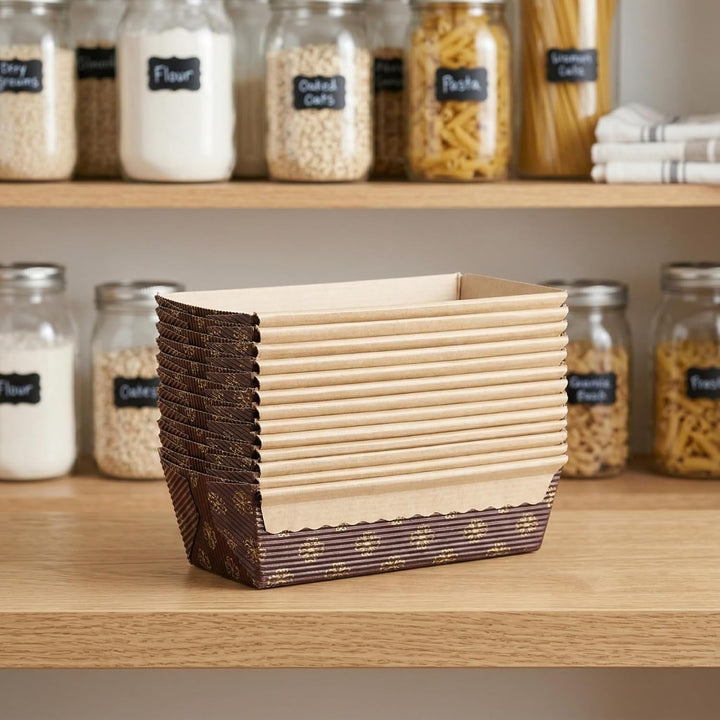 POPETPOP 20 Stück Backform Kastenform aus Papier, Einweg Kastenform Brot und Kuchen, Rechteckig Brot