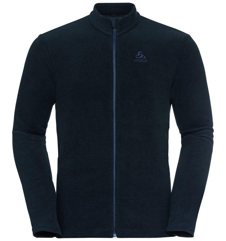 Odlo Herren Roy_542182 Mid Layer mit Reissverschluss (1er Pack) S Dark Sapphire - Black - Stripes, S