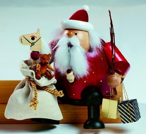 KWO Olbernhau 21608 Räuchermännchen Kantenhocker Weihnachtsmann, 16 cm