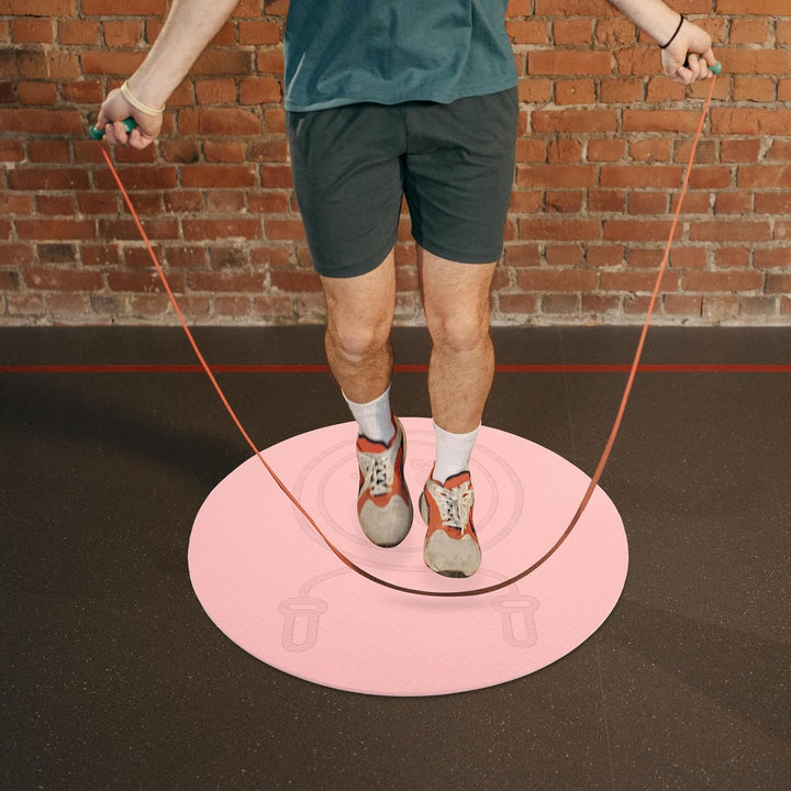 Schalldichte Springseilmatte 60cm Rosa Verdickte Trainingsmatte aus Tpe für Sport und Gymnastik im I
