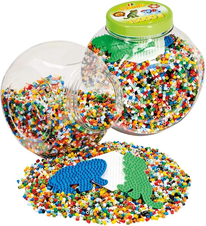 Hama Perlen 2067 Bügelperlen XXL Dose mit ca. 15.000 bunten Midi Bastelperlen mit Durchmesser 5 mm i