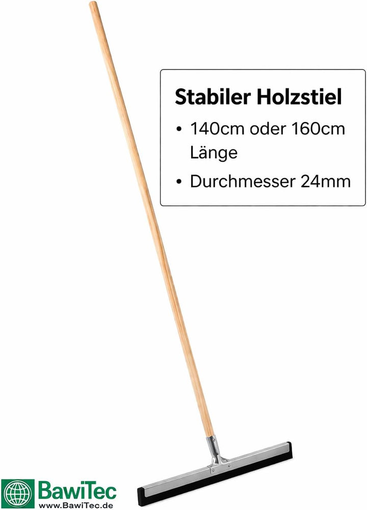 BawiTec Profi Wasserschieber mit Stiel (Breite 45cm / Stiel 160cm) Wasserabzieher Stabil Metall Ausf