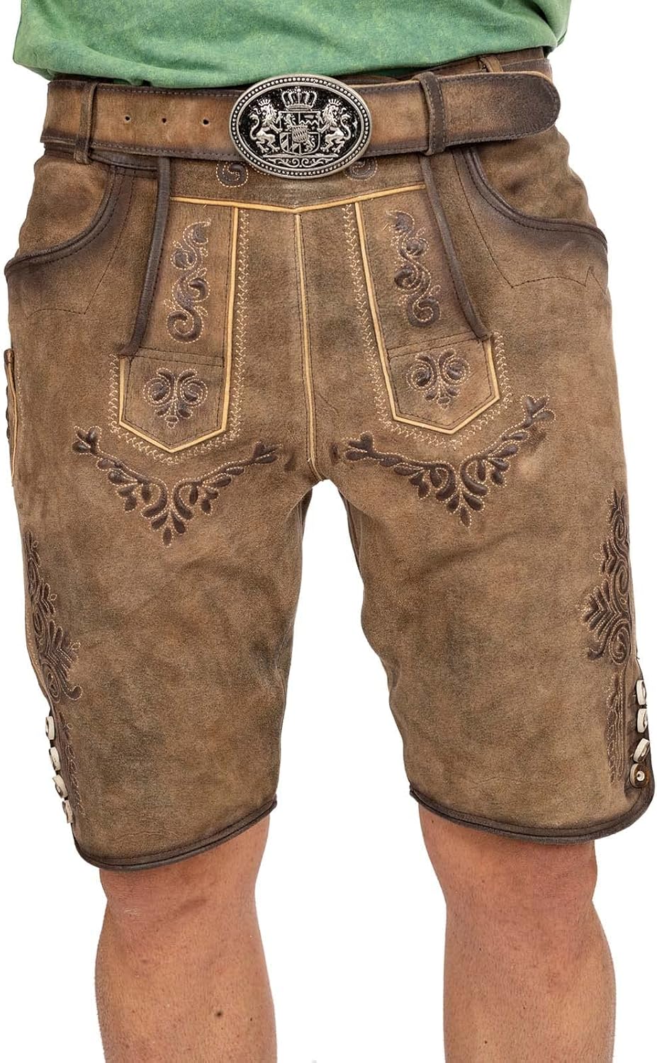 MADDOX Lederhose kurz Ronn W antik hafer, 50