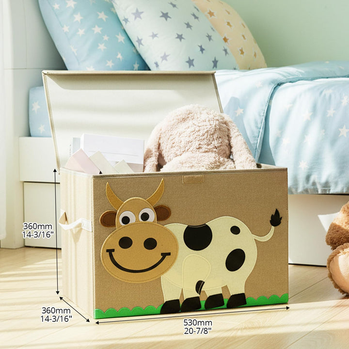 QWORK® Grosse Faltbare Aufbewahrungsbox mit Deckel, 53x36x36 cm, 65 Liter - Sitztruhe für Aufbewahru