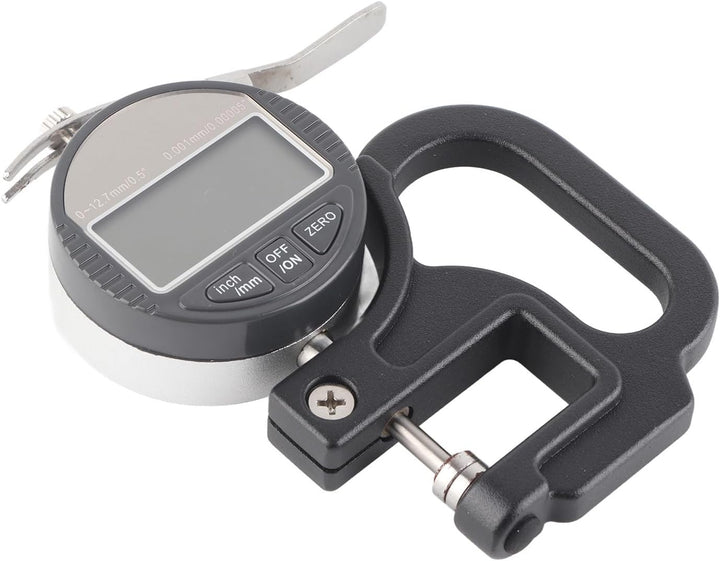 Digitales Dickenmessgerät aus Aluminium und ABS, 0-12,7 mm Messbereich, 0,001 mm Genauigkeit, 12,5 x