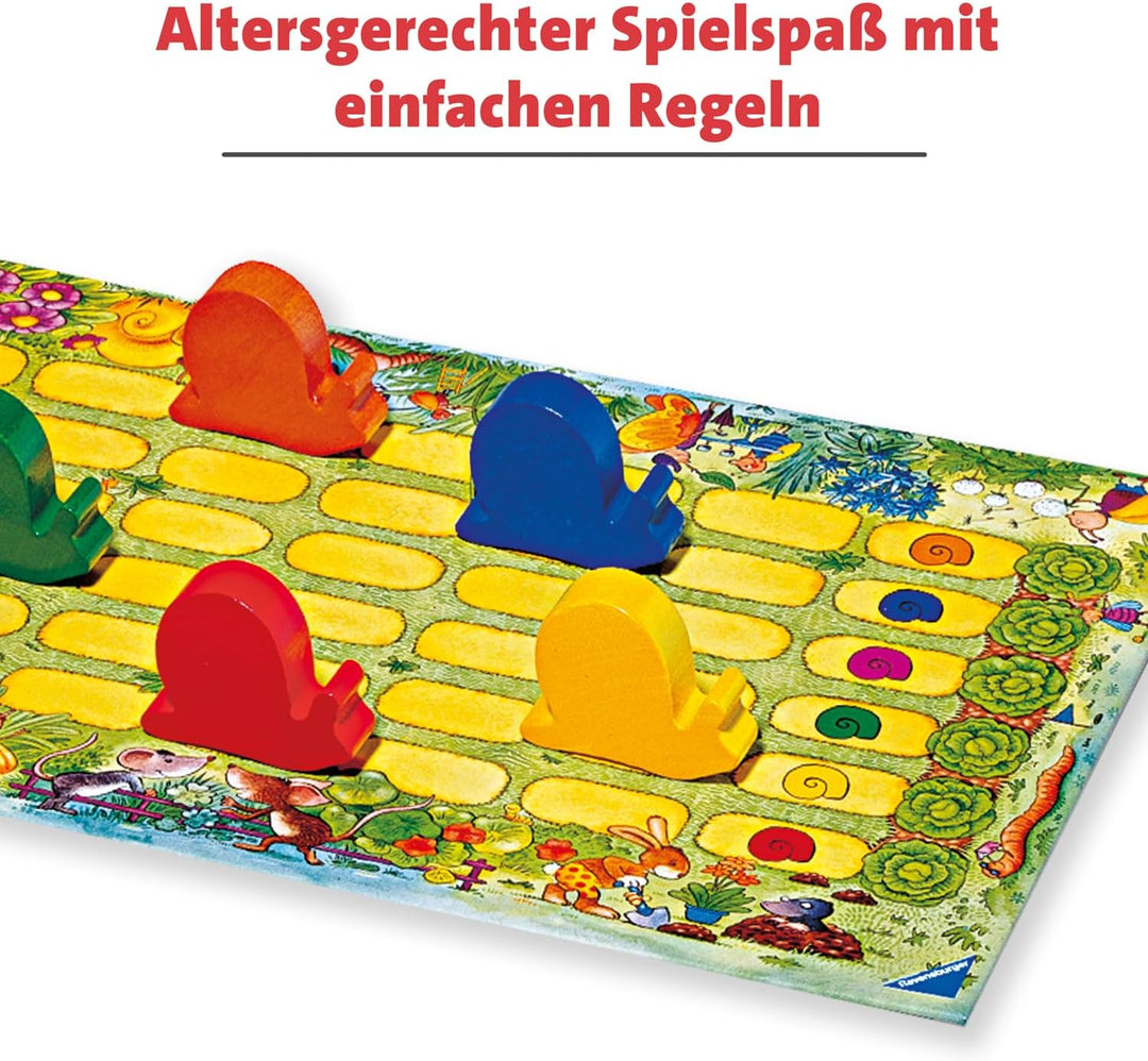 Ravensburger Kinderspiel 21420 - Tempo kleine Schnecke, Das spannende Schneckenrennen, Brettspiel un