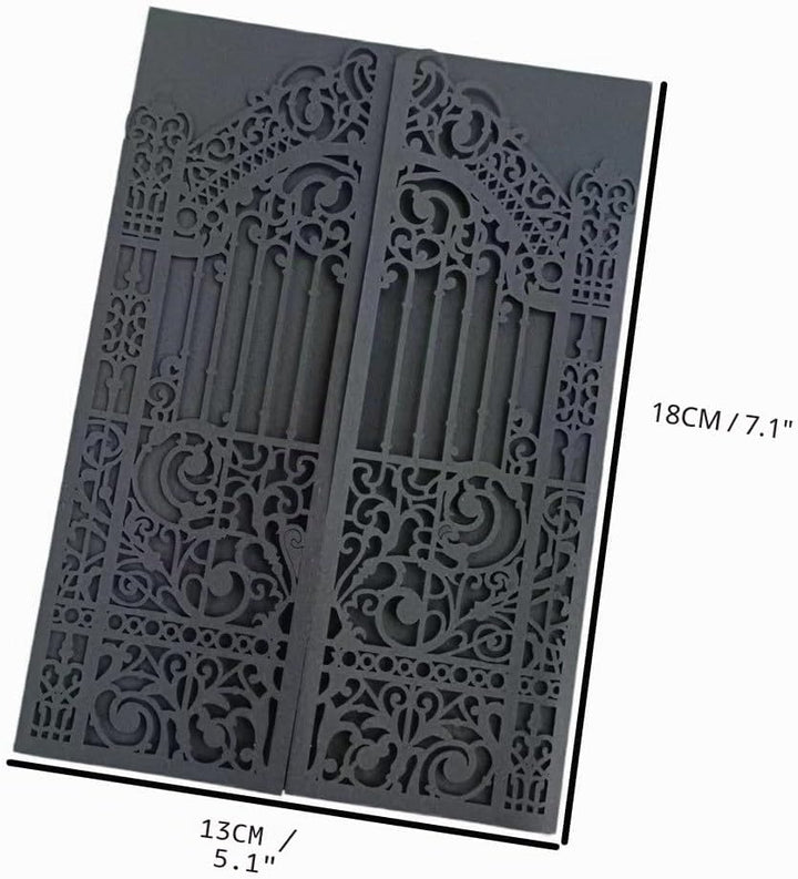 MillaSaw Hochzeitseinladungen schwarz Zaun Design für Hochzeit Geburtstag Jahrestag 25 Stück (schwar