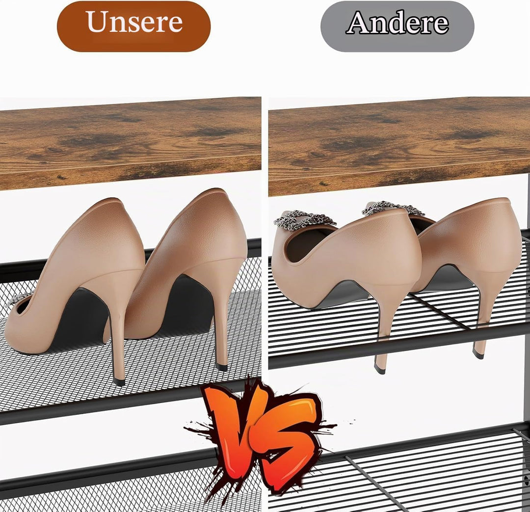 Huhote Schuhregal 3 Ebenen, Schuhständer Metall, Schuhregal Klein, Schuh-Organizer, Schuhaufbewahrun