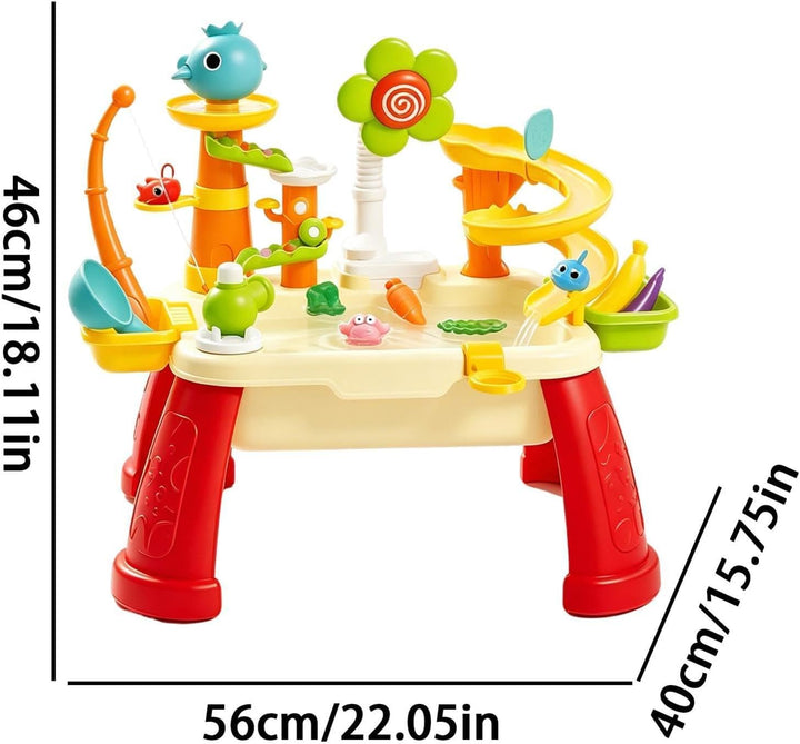 Generisch Elektrischer Wasserspieltisch für Kinder, mit Pumpe &amp; 180° Drehbarem Wasserhahn, Abnehmbar