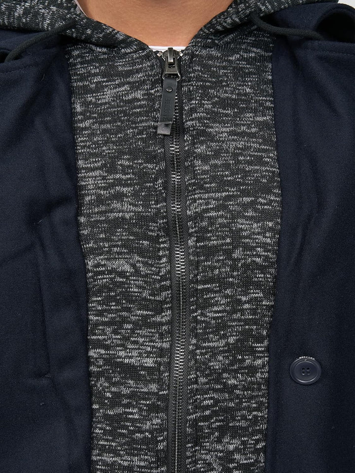 Indicode Herren Cliff Kurzmantel mit Stehkragen | Wollmantel Herrenmantel Mantel S Navy, S Navy