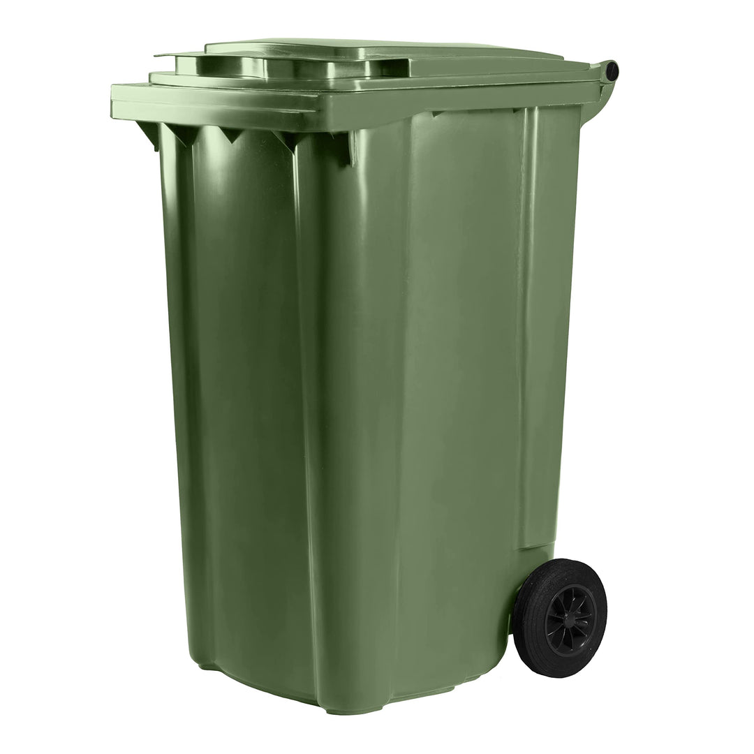 Hardwex Mülltonne mit 2 Rädern und Deckel, Müllgrossbehälter, Abfalltonne, Mülleimer, Volumen: 240 L
