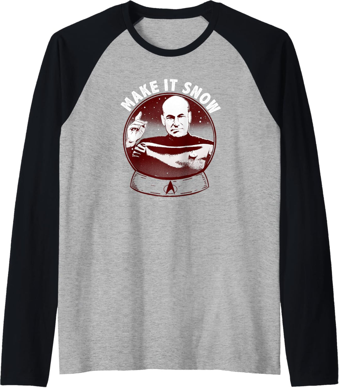 Star Trek: The Next Generation Captain Picard Make It Snow Raglan