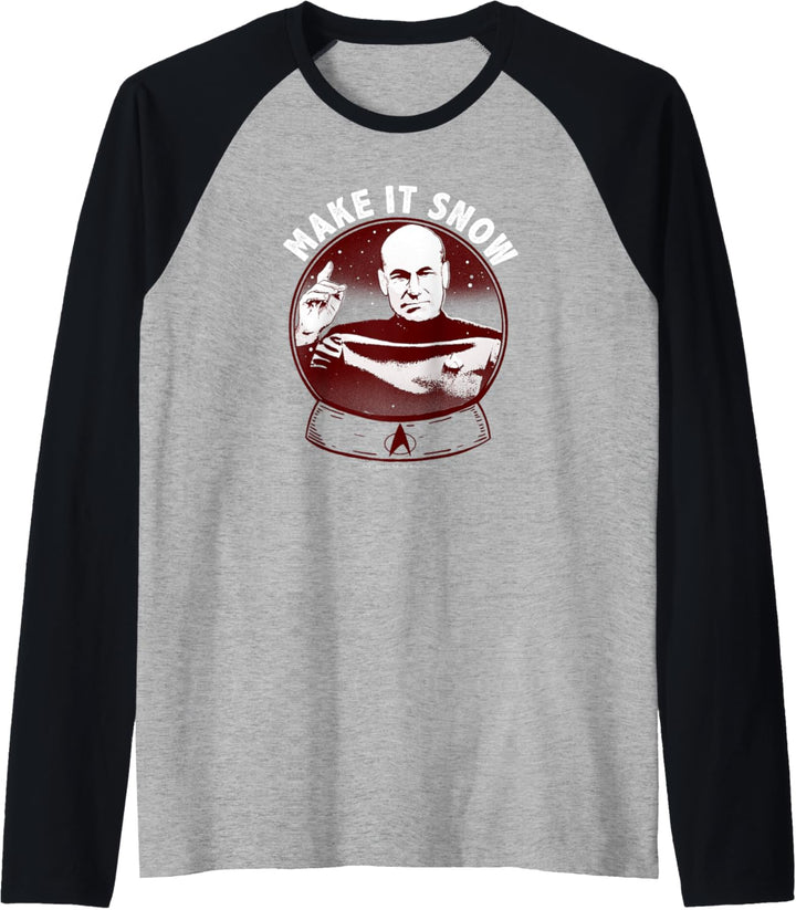 Star Trek: The Next Generation Captain Picard Make It Snow Raglan