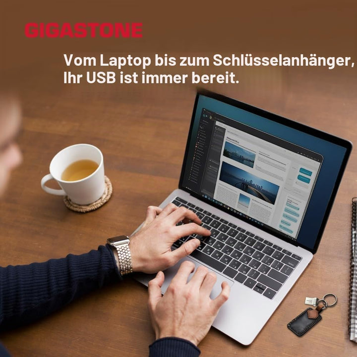 GIGASTONE 32GB Nano Flash-Laufwerk, Z90 USB 3.2 Gen 1, 100MB/s UltraSchnell, Mini, Metalldesign, Dat