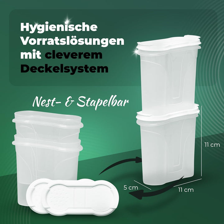 Novaliv Salzstreuer 6er SET Salz Vorratsdose zum Streuen 300 ml Masse (LxBxH): 11 x 5 x 11 cm Dosen