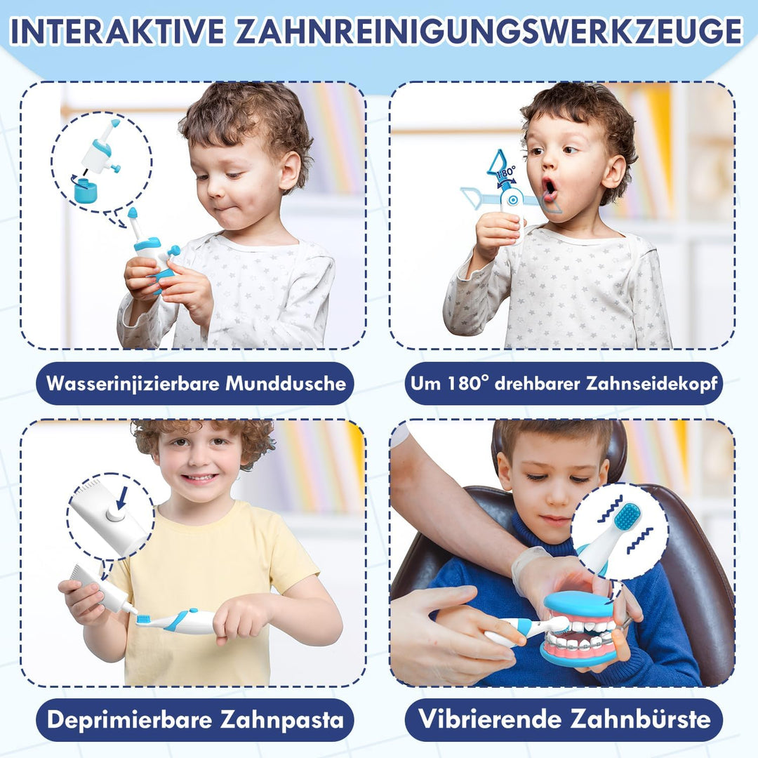 Lehoo Castle Arztkoffer Kinder ab 3 Jahre, Zahnarzt Spielzeug, Doktorkoffer, Rollenspiel für Kinder