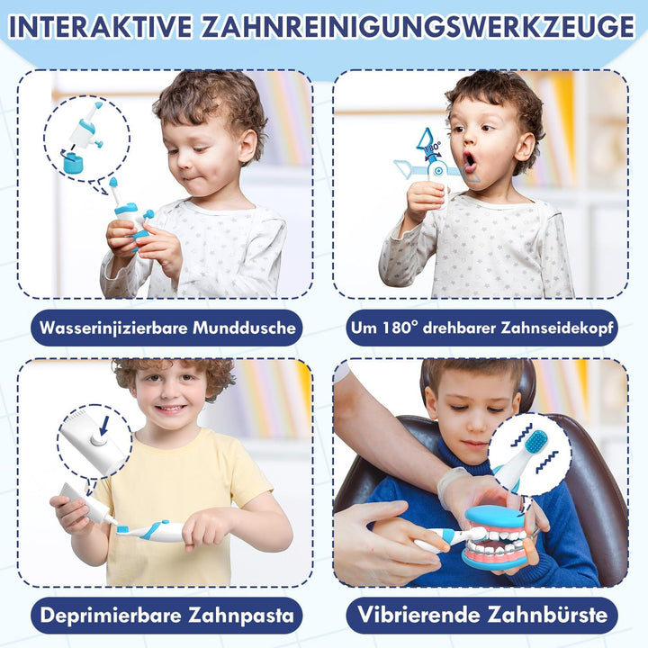 Lehoo Castle Arztkoffer Kinder ab 3 Jahre, Zahnarzt Spielzeug, Doktorkoffer, Rollenspiel für Kinder