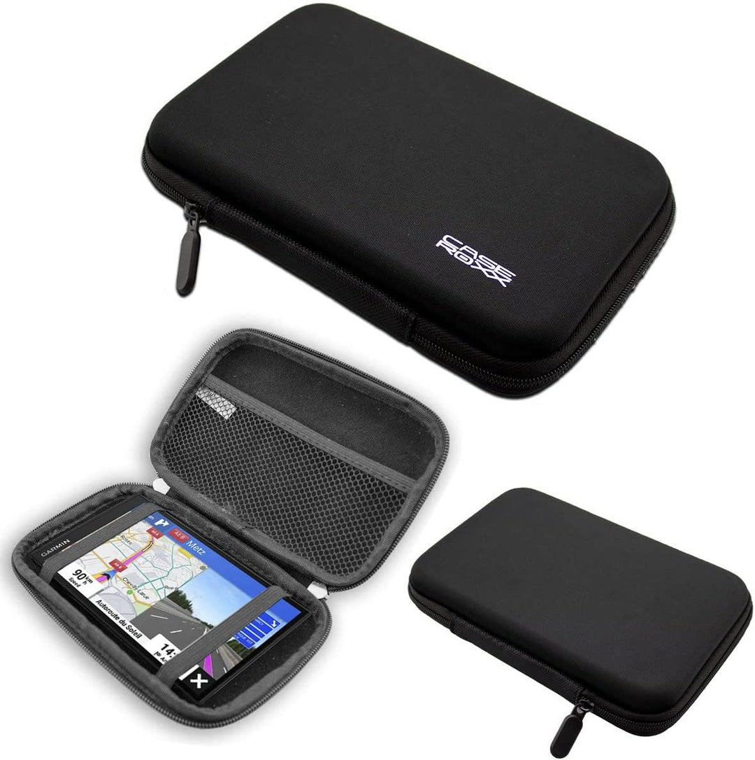 GPS-Tasche für Garmin DriveSmart 76 – Hardcase mit Gummizug & Zubehörfach – stossfest & ideal für un