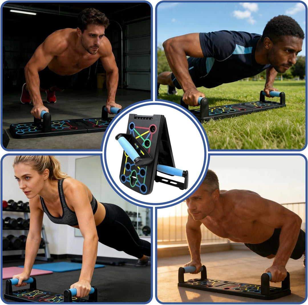 Premium Liegestützbrett Set,Push-Up Rack Board,17-in-1 Foldable Multifunctional Home Training Fitnes