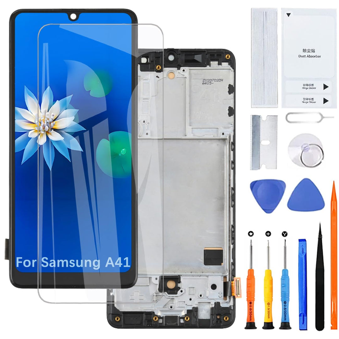 H&amp;LYCYJ Display Bildschirm für Samsung A41 TFT mit Rahmen | Ohne Fingerabdrücke,Werkzeugsatz tragen,
