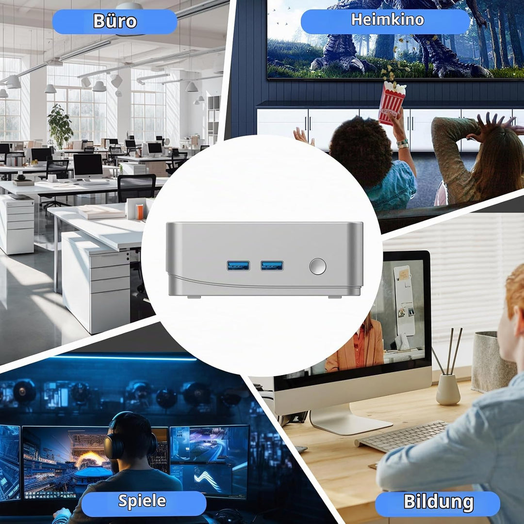 Mini-PC 3200U (bis zu 3,5 GHz) 8 GB RAM 256 GB SSD Win11 WLAN5/Bluetooth /RJ45 LAN 1000M/USB*4/USB-C