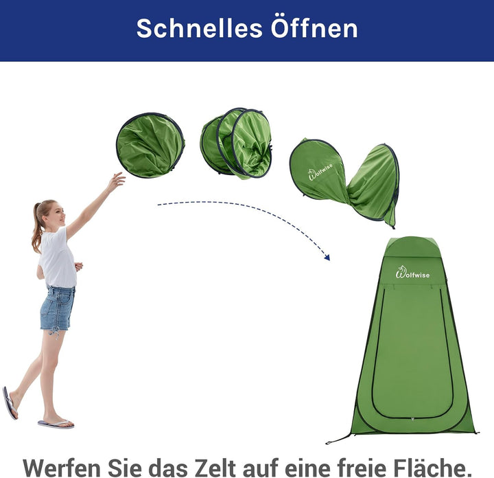Wolfwise Pop up Umkleidezelt Toilettenzelt, Camping Duschzelt Mobile Outdoor Privatsphäre WC Zelt La