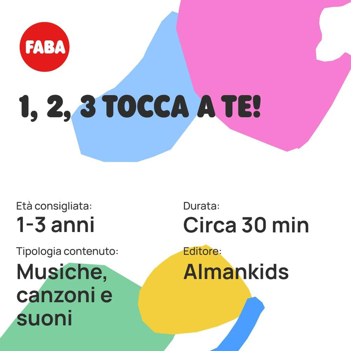 FABA - Klangfigur, Farbe 1,2,3 Berühren Sie Sich, Lieder und Kinderreime, ab 2 Jahren, FFR30006 1,2,