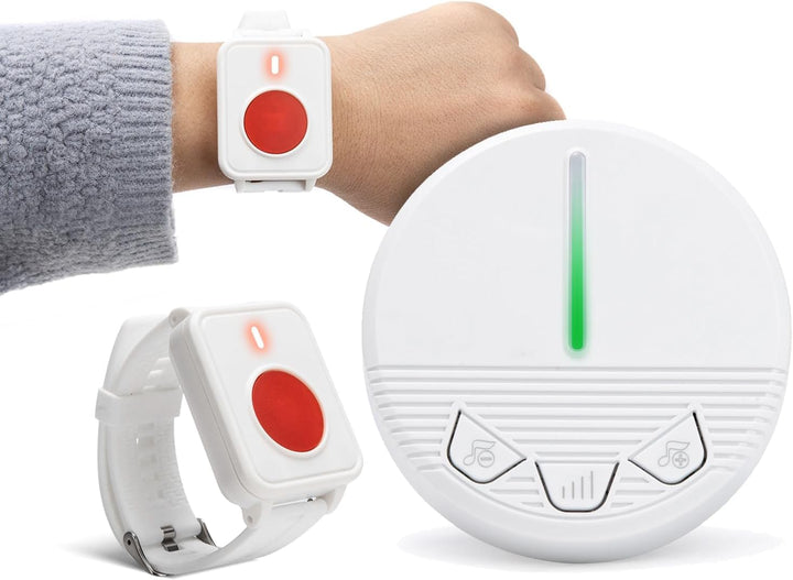 Wireless Personal Alarm für ältere Menschen Caregiver Pager Notruf Glocke Taste Alarm System 500ft m