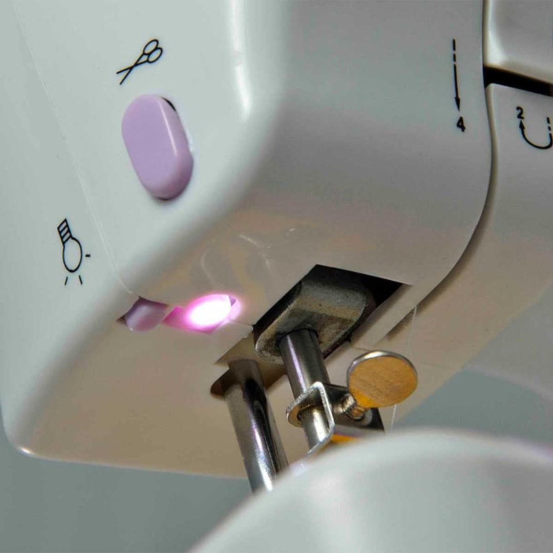 PRIXTON - P110 Tragbare Nähmaschine - Schublade für Zubehör - Integrierte Lampe - 12 Arten von Muste