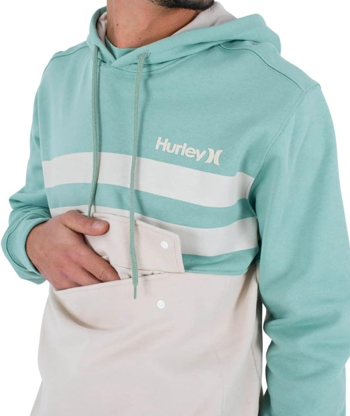 Hurley Herren M Oceancare Block Party Pullover Sweatshirt M Cilantro, M Cilantro