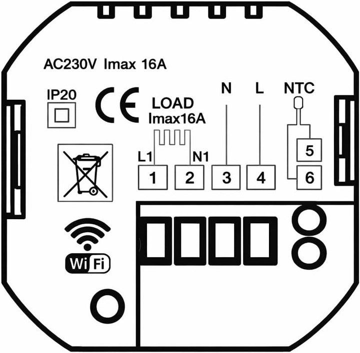 AC603H WLAN Smart Thermostat CALORIQUE - für elektrische Fussbodenheizung, programmierbar, 16A, App-