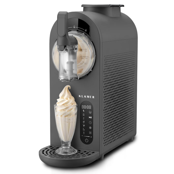 KLAMER Softeismaschine, Eismaschine & Slush Maschine mit 7 Programmen: Softeis, Slushie, Frappé uvm,