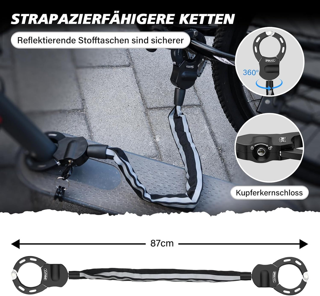 IMAYCC Mini E Scooter Schloss, Tragbarkeit Schloss für E Scooter, Diebstahlschutz Handschellenschlos