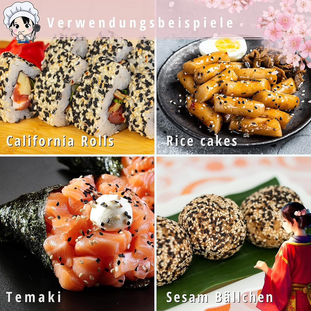 Asiafoodland - Sushi Sesam Mix - weisser und schwarzer Sesam für Inside Out und California Rolls - s